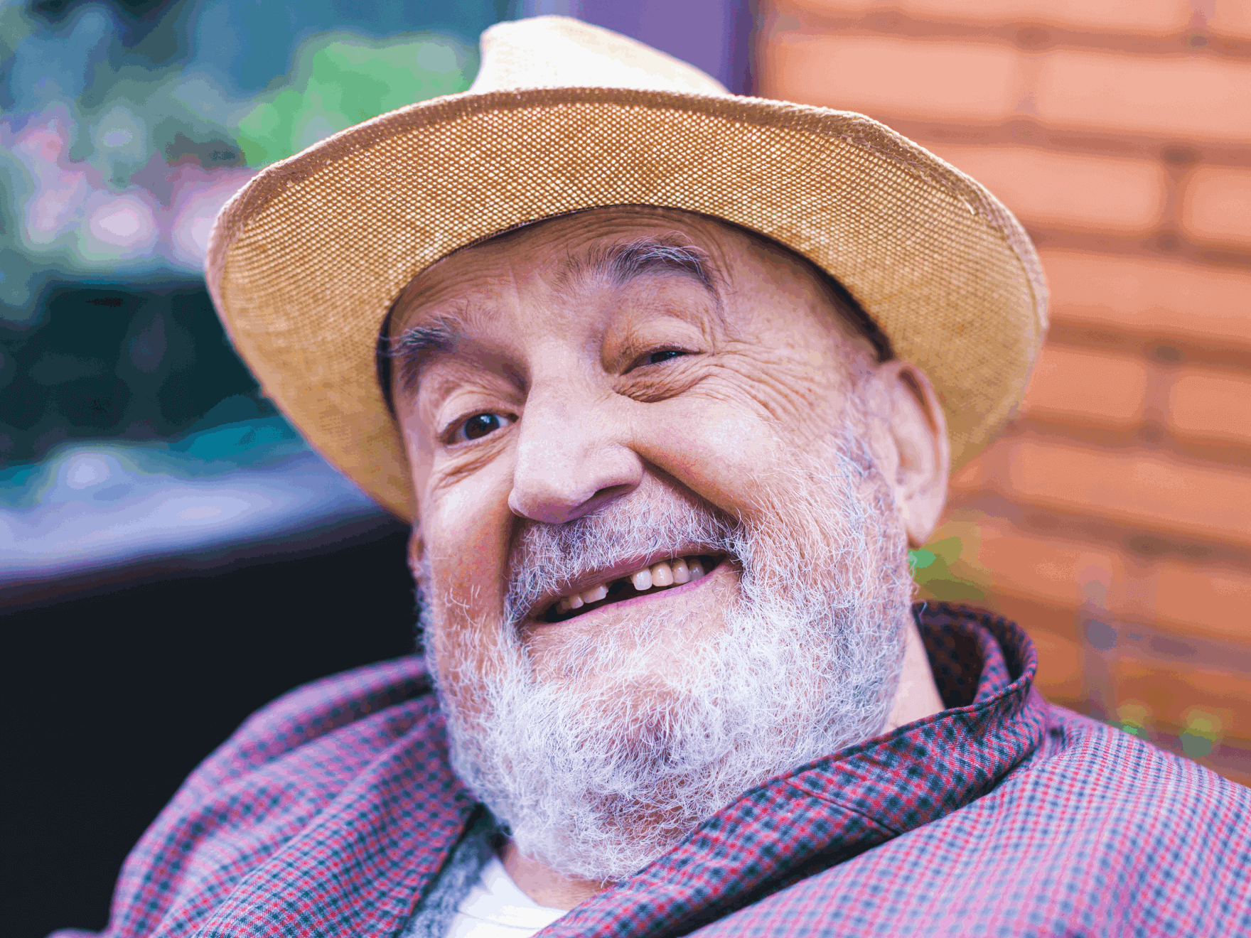 Elder man smiling