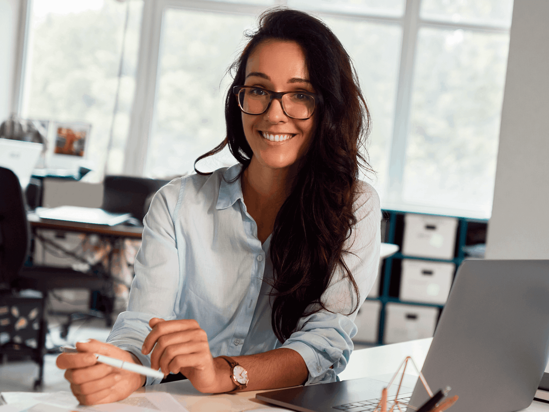 Woman smiling